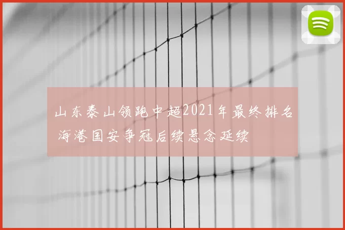 山东泰山领跑中超2021年最终排名 海港国安争冠后续悬念延续